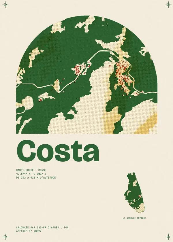 Affiche de Costa, calculée par 123-fr d'après l'IGN