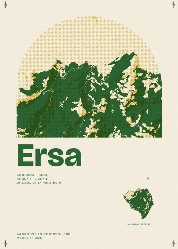 Affiche de Ersa, calculée par 123-fr d'après l'IGN