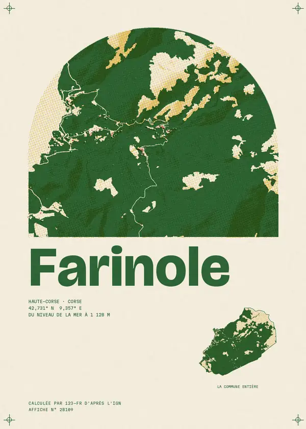 Affiche de Farinole, calculée par 123-fr d'après l'IGN