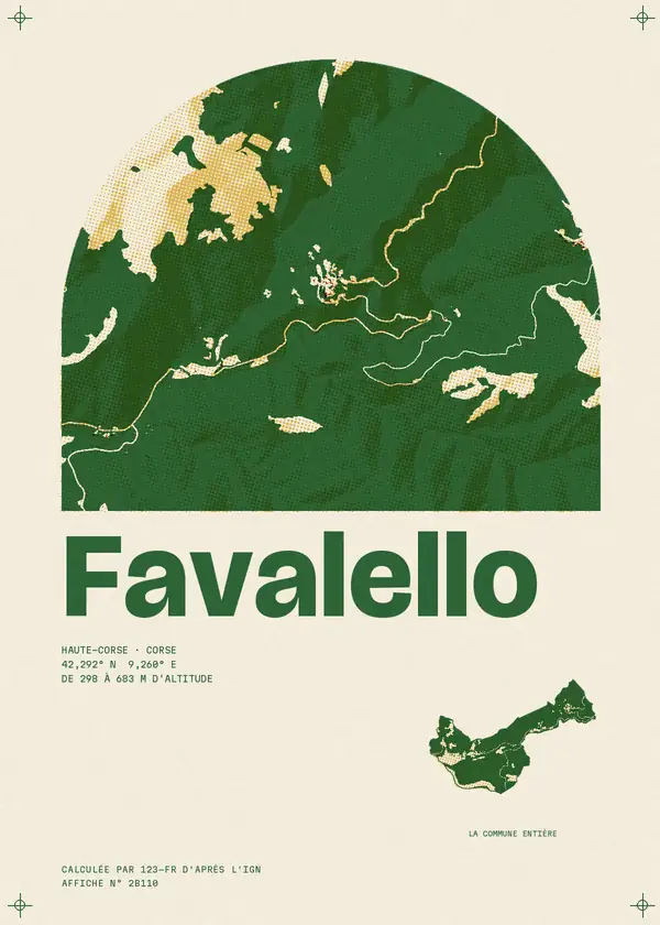 Affiche de Favalello, calculée par 123-fr d'après l'IGN
