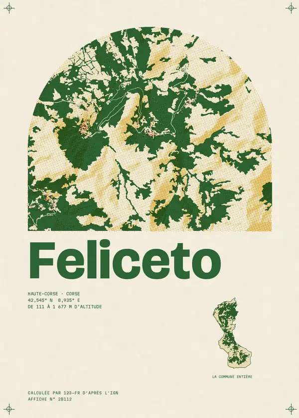Affiche de Feliceto, calculée par 123-fr d'après l'IGN