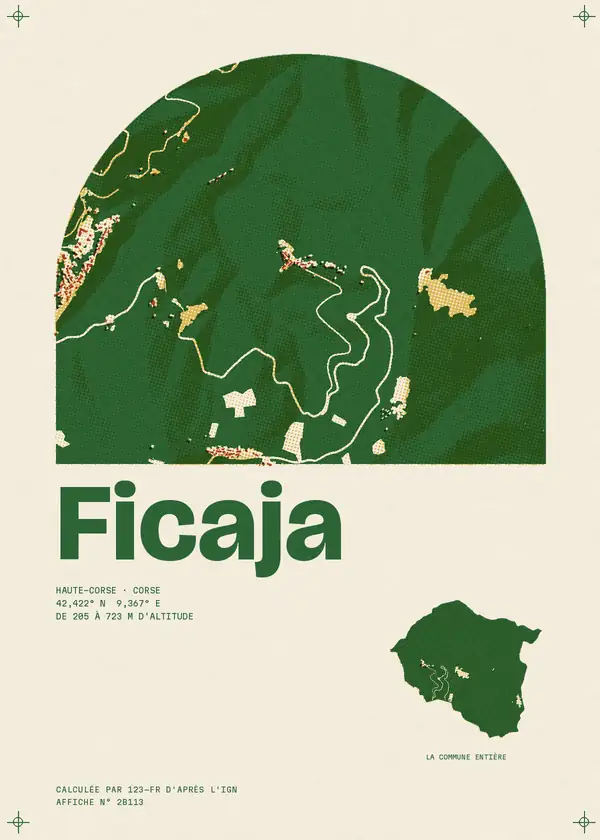 Affiche de Ficaja, calculée par 123-fr d'après l'IGN