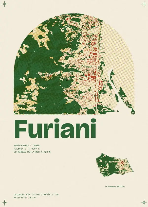 Affiche de Furiani, calculée par 123-fr d'après l'IGN