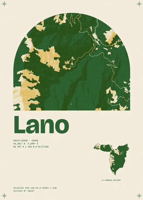 Affiche de Lano, calculée par 123-fr d'après l'IGN