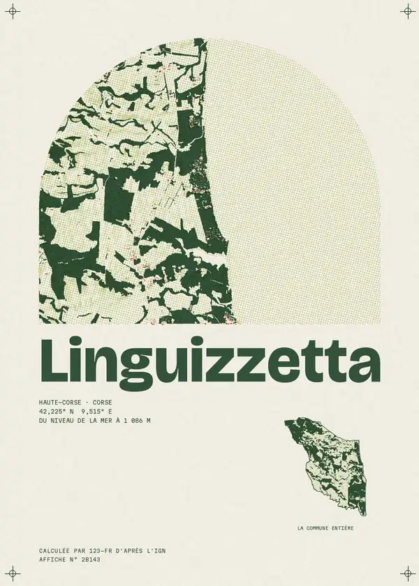 Affiche de Linguizzetta, calculée par 123-fr d'après l'IGN