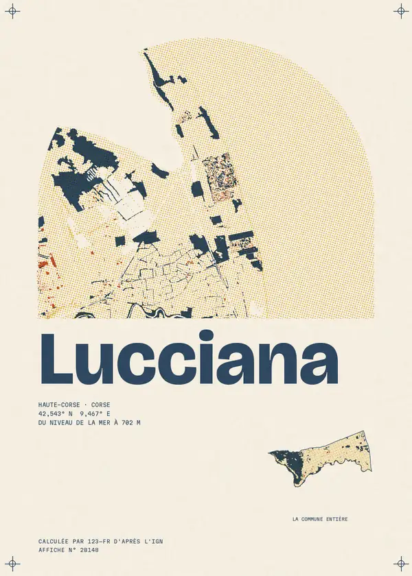 Affiche de Lucciana, calculée par 123-fr d'après l'IGN