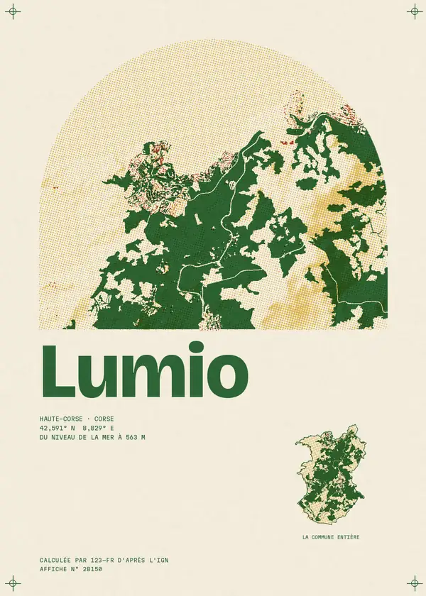 Affiche de Lumio, calculée par 123-fr d'après l'IGN
