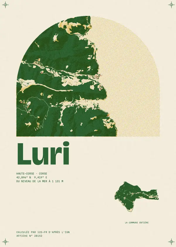 Affiche de Luri, calculée par 123-fr d'après l'IGN