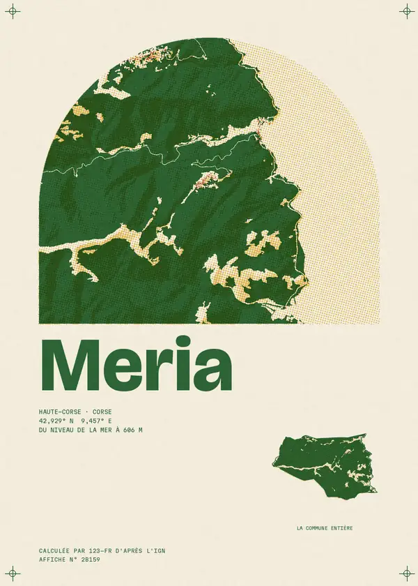 Affiche de Meria, calculée par 123-fr d'après l'IGN