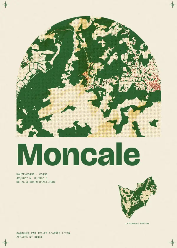 Affiche de Moncale, calculée par 123-fr d'après l'IGN