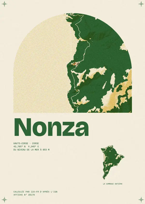 Affiche de Nonza, calculée par 123-fr d'après l'IGN