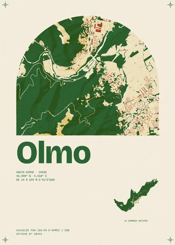 Affiche de Olmo, calculée par 123-fr d'après l'IGN
