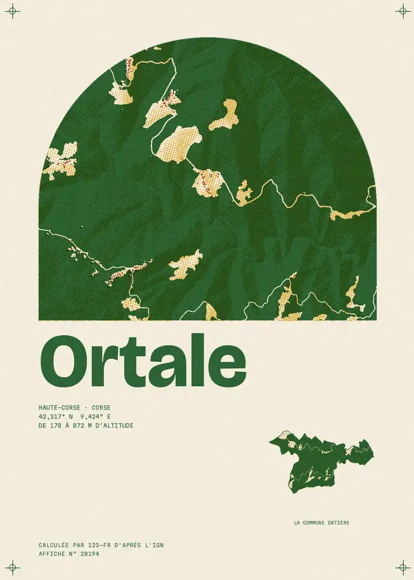 Affiche de Ortale, calculée par 123-fr d'après l'IGN