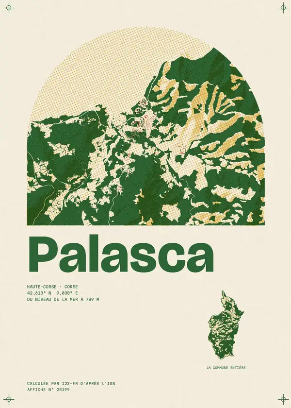 Affiche de Palasca, calculée par 123-fr d'après l'IGN