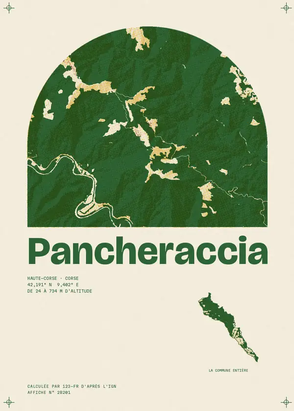 Affiche de Pancheraccia, calculée par 123-fr d'après l'IGN