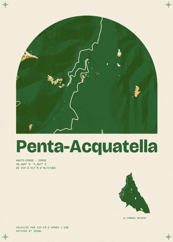 Affiche de Penta-Acquatella, calculée par 123-fr d'après l'IGN