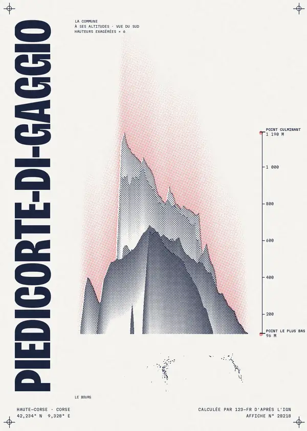 Affiche de Piedicorte-di-Gaggio, calculée par 123-fr d'après l'IGN