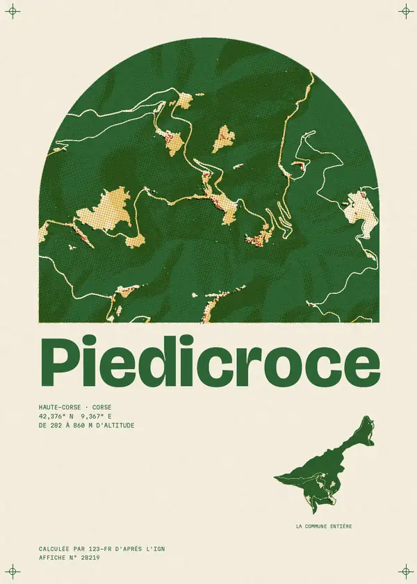 Affiche de Piedicroce, calculée par 123-fr d'après l'IGN