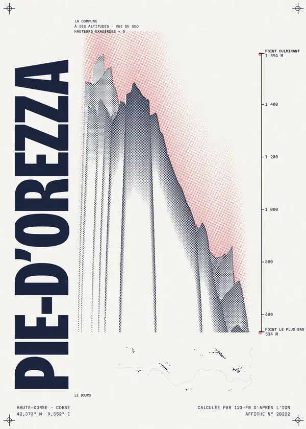 Affiche de Pie-d'Orezza, calculée par 123-fr d'après l'IGN