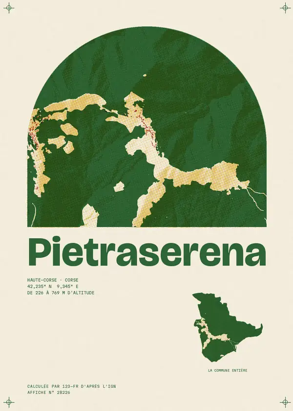 Affiche de Pietraserena, calculée par 123-fr d'après l'IGN