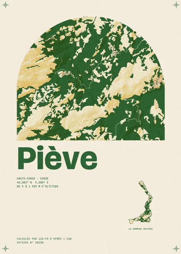 Affiche de Piève, calculée par 123-fr d'après l'IGN
