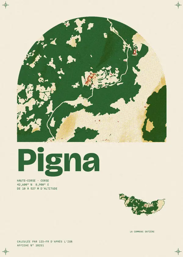 Affiche de Pigna, calculée par 123-fr d'après l'IGN