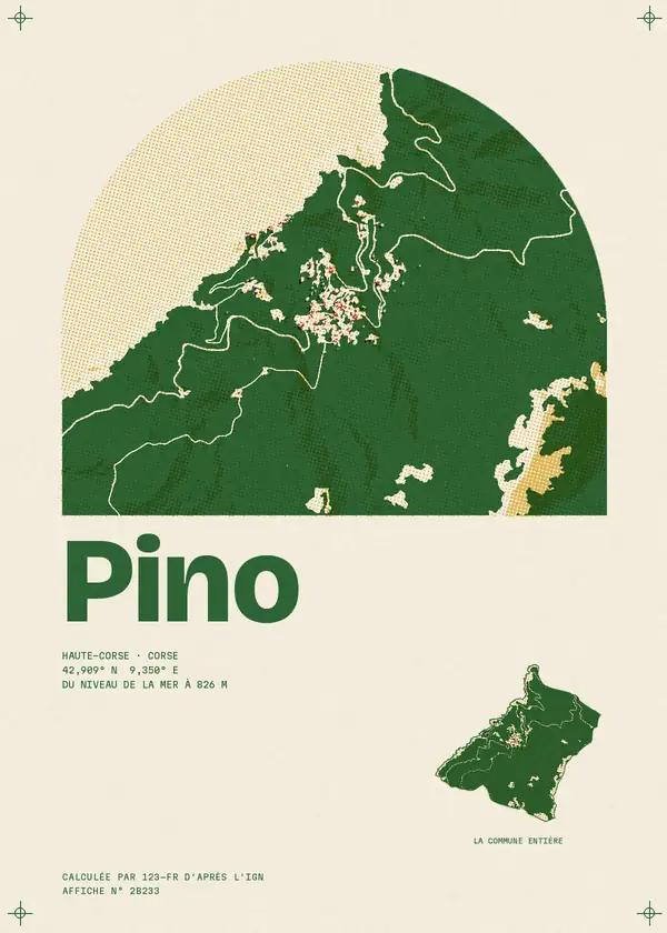 Affiche de Pino, calculée par 123-fr d'après l'IGN