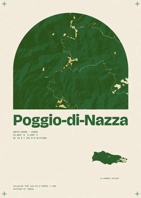 Affiche de Poggio-di-Nazza, calculée par 123-fr d'après l'IGN