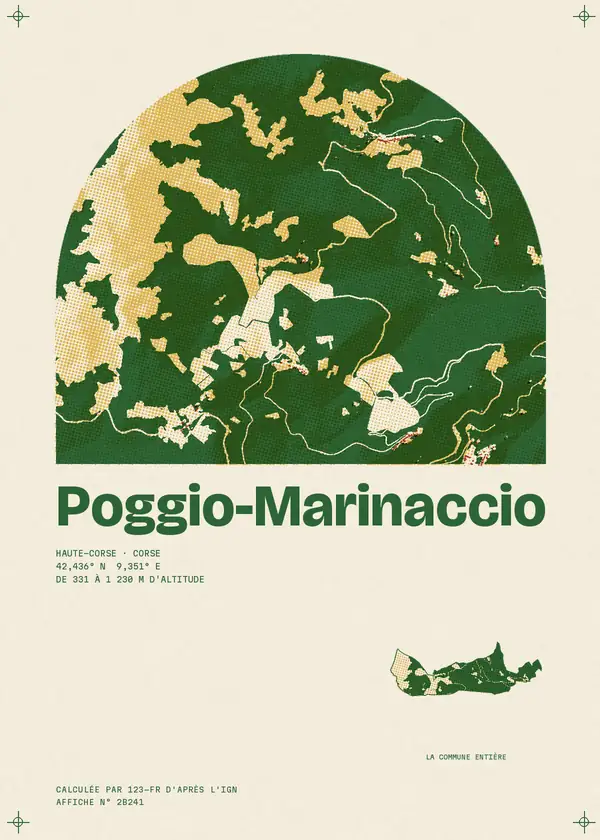 Affiche de Poggio-Marinaccio, calculée par 123-fr d'après l'IGN
