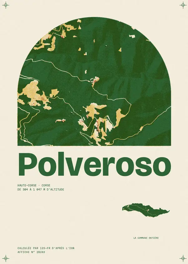 Affiche de Polveroso, calculée par 123-fr d'après l'IGN