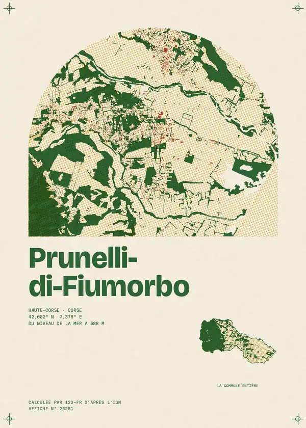 Affiche de Prunelli-di-Fiumorbo, calculée par 123-fr d'après l'IGN