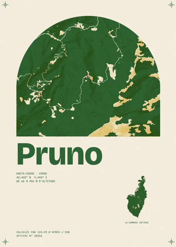 Affiche de Pruno, calculée par 123-fr d'après l'IGN