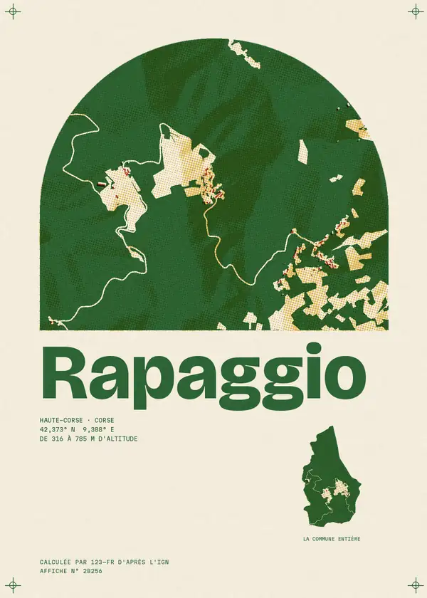 Affiche de Rapaggio, calculée par 123-fr d'après l'IGN