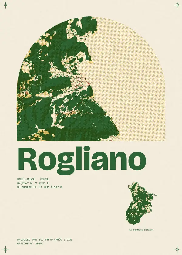 Affiche de Rogliano, calculée par 123-fr d'après l'IGN
