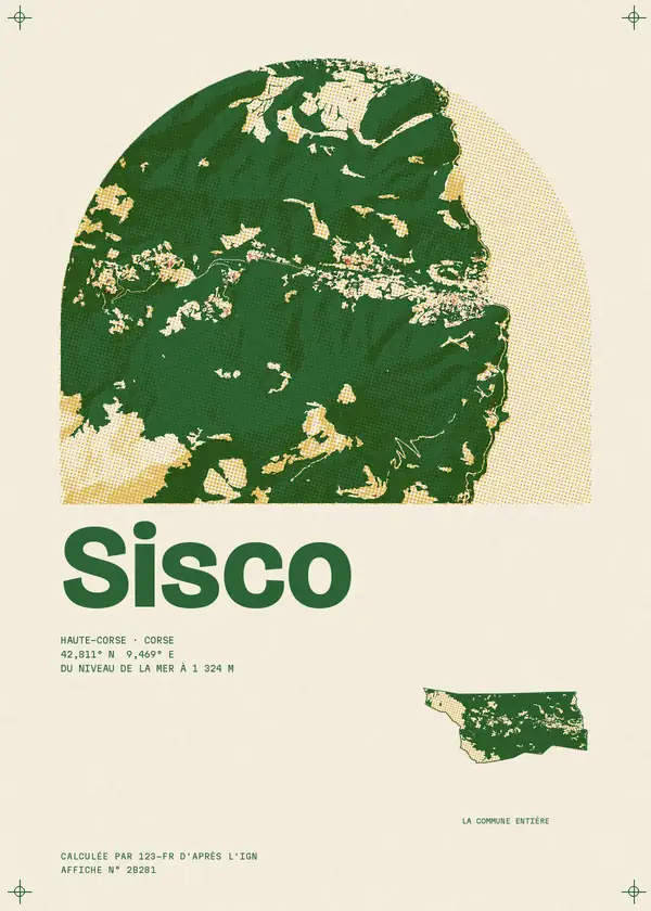 Affiche de Sisco, calculée par 123-fr d'après l'IGN