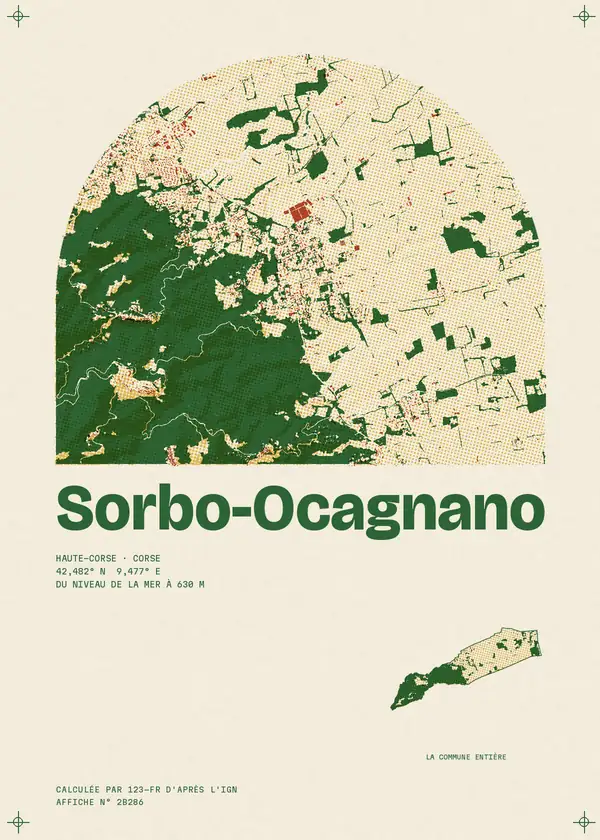 Affiche de Sorbo-Ocagnano, calculée par 123-fr d'après l'IGN
