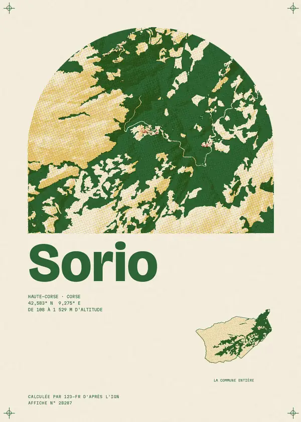 Affiche de Sorio, calculée par 123-fr d'après l'IGN
