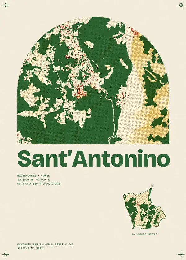 Affiche de Sant'Antonino, calculée par 123-fr d'après l'IGN