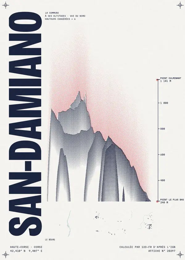 Affiche de San-Damiano, calculée par 123-fr d'après l'IGN