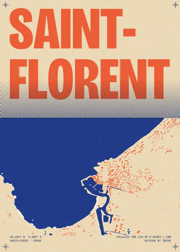 Affiche de Saint-Florent, calculée par 123-fr d'après l'IGN