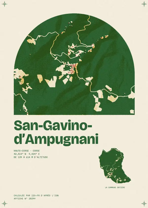 Affiche de San-Gavino-d'Ampugnani, calculée par 123-fr d'après l'IGN