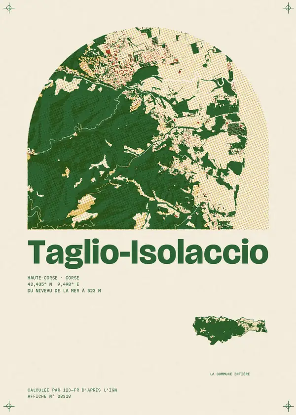 Affiche de Taglio-Isolaccio, calculée par 123-fr d'après l'IGN
