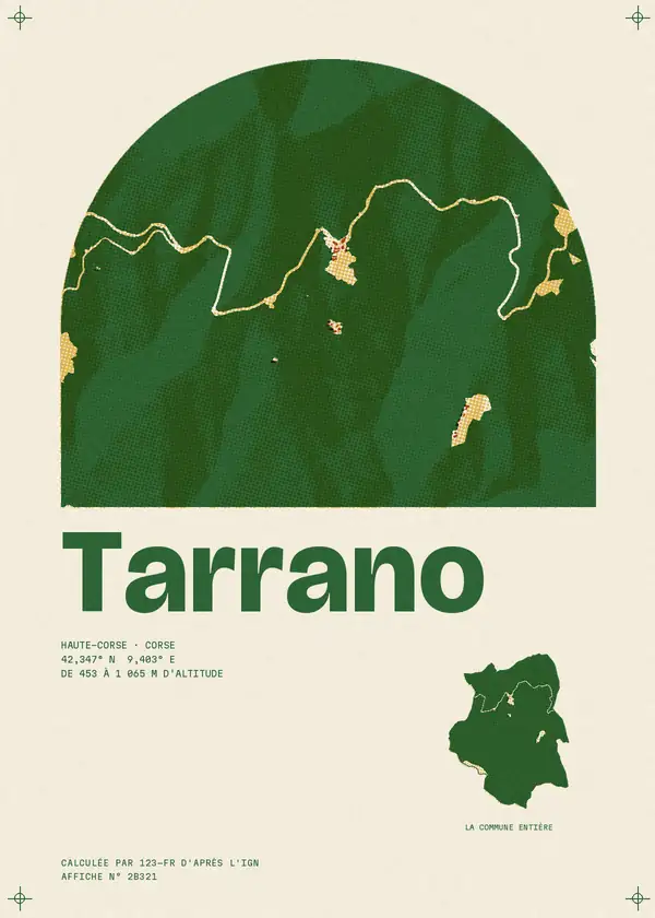 Affiche de Tarrano, calculée par 123-fr d'après l'IGN