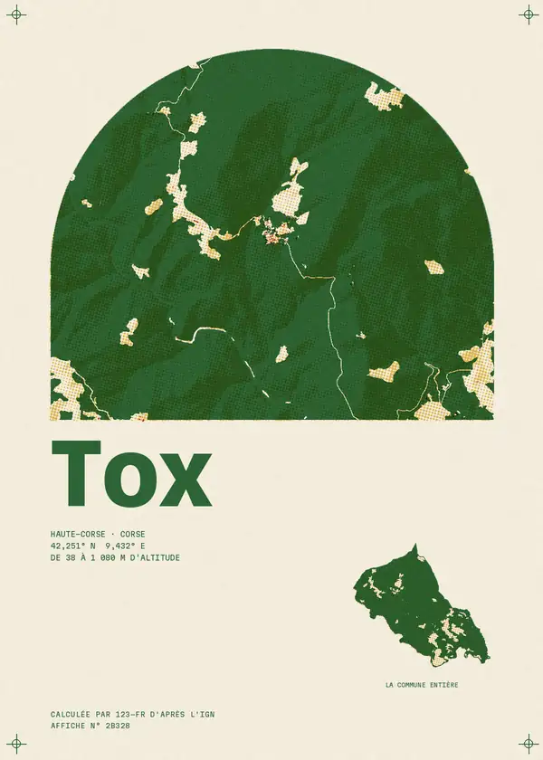 Affiche de Tox, calculée par 123-fr d'après l'IGN