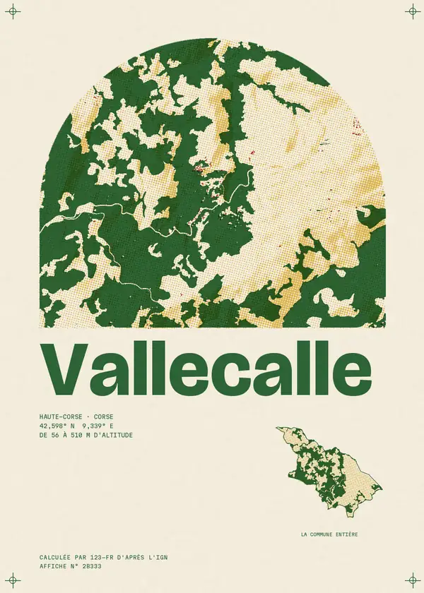 Affiche de Vallecalle, calculée par 123-fr d'après l'IGN