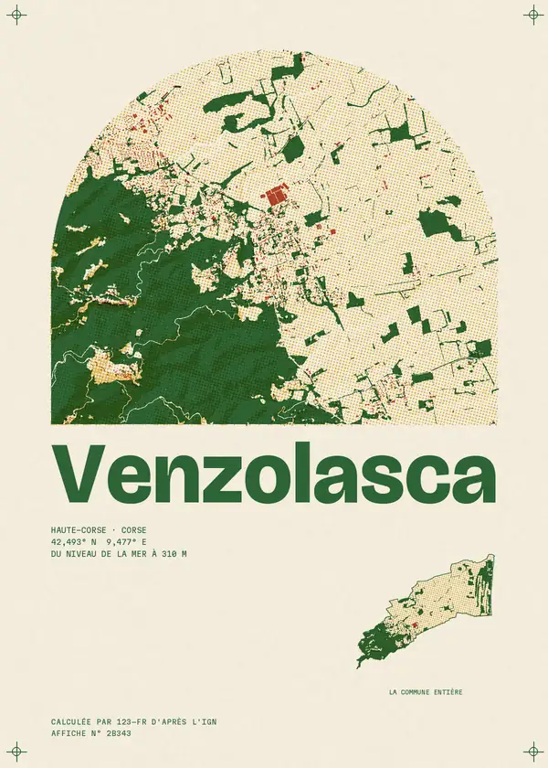 Affiche de Venzolasca, calculée par 123-fr d'après l'IGN