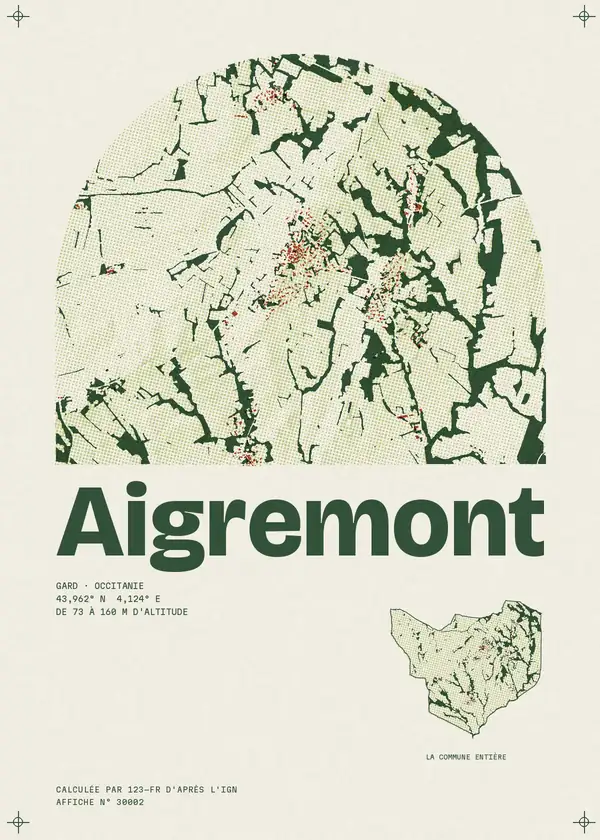 Affiche de Aigremont, calculée par 123-fr d'après l'IGN