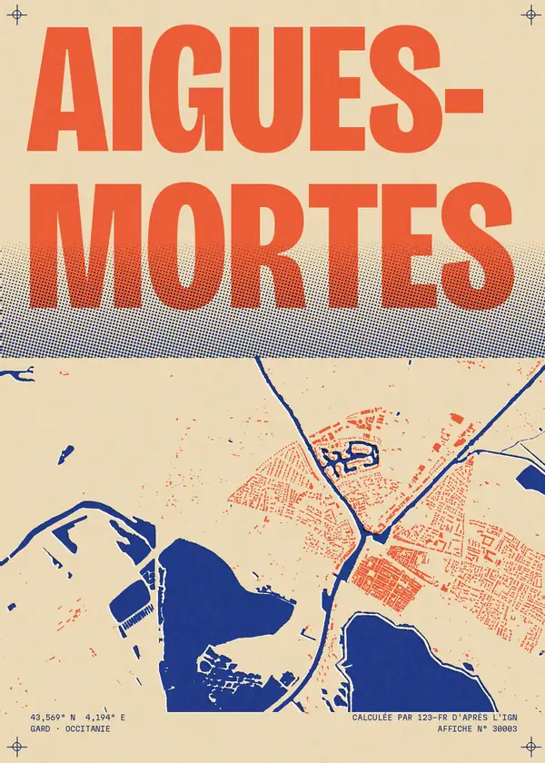Affiche de Aigues-Mortes, calculée par 123-fr d'après l'IGN