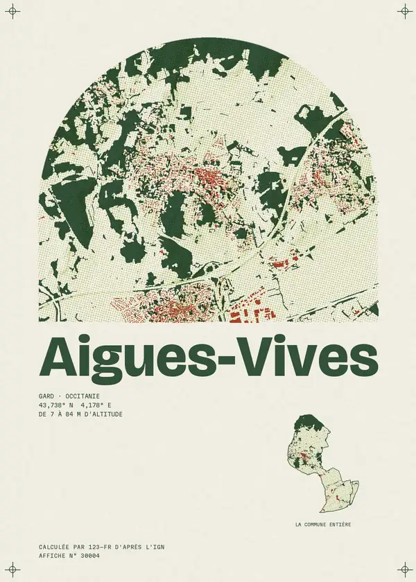 Affiche de Aigues-Vives, calculée par 123-fr d'après l'IGN