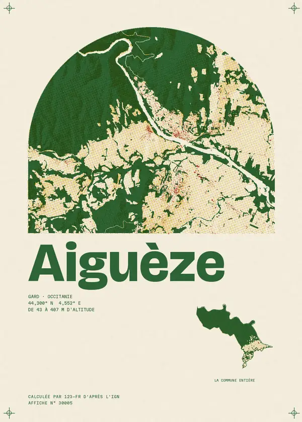 Affiche de Aiguèze, calculée par 123-fr d'après l'IGN